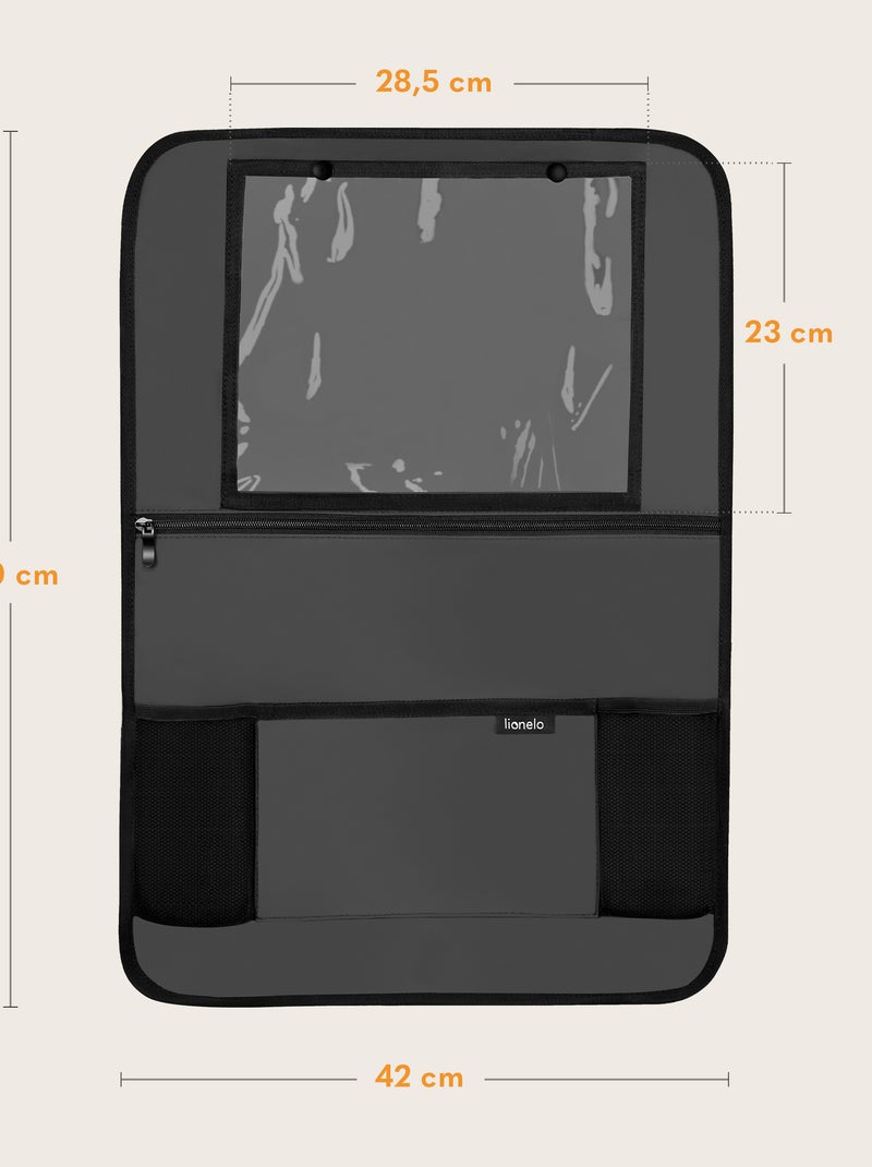 Organizador de asiento de coche 2 en 1 LIONELO - Bolsillo transparente - 5 bolsillos de diferentes t Gris - Kiabi