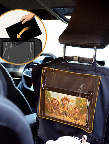 Organizador de asiento de coche 2 en 1 LIONELO - Bolsillo transparente - 5 bolsillos de diferentes t