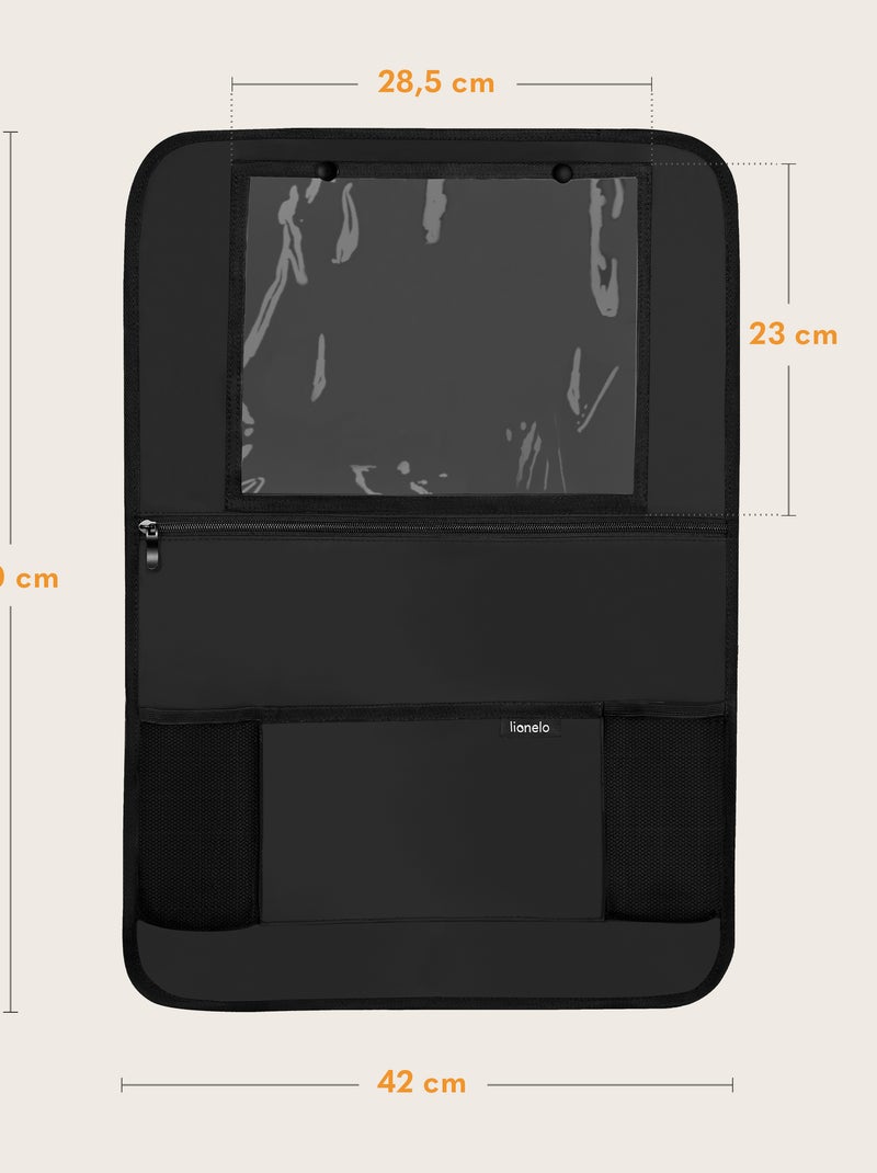 Organizador de asiento de coche 2 en 1 LIONELO - Bolsillo transparente - 5 bolsillos de diferentes t Negro - Kiabi