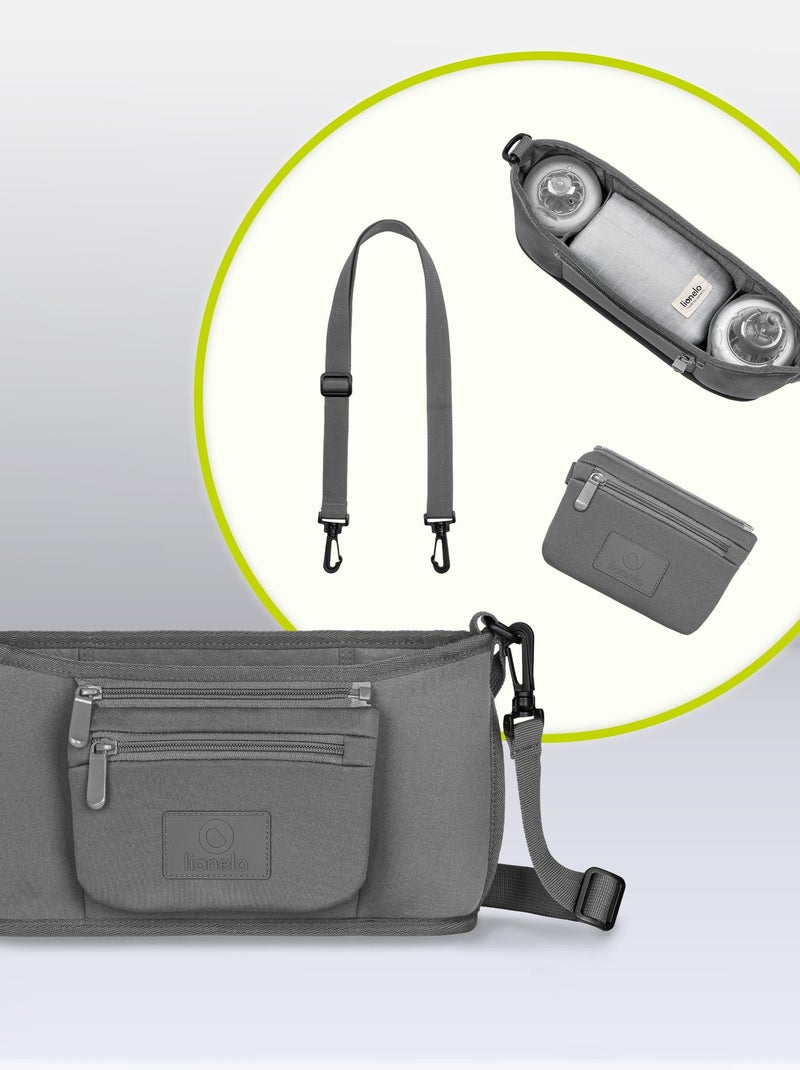 Organizador para cochecito - LIONELO Cubo Pequeño - 35x18x9 cm - Espacioso - Material fácil de limpi Gris - Kiabi