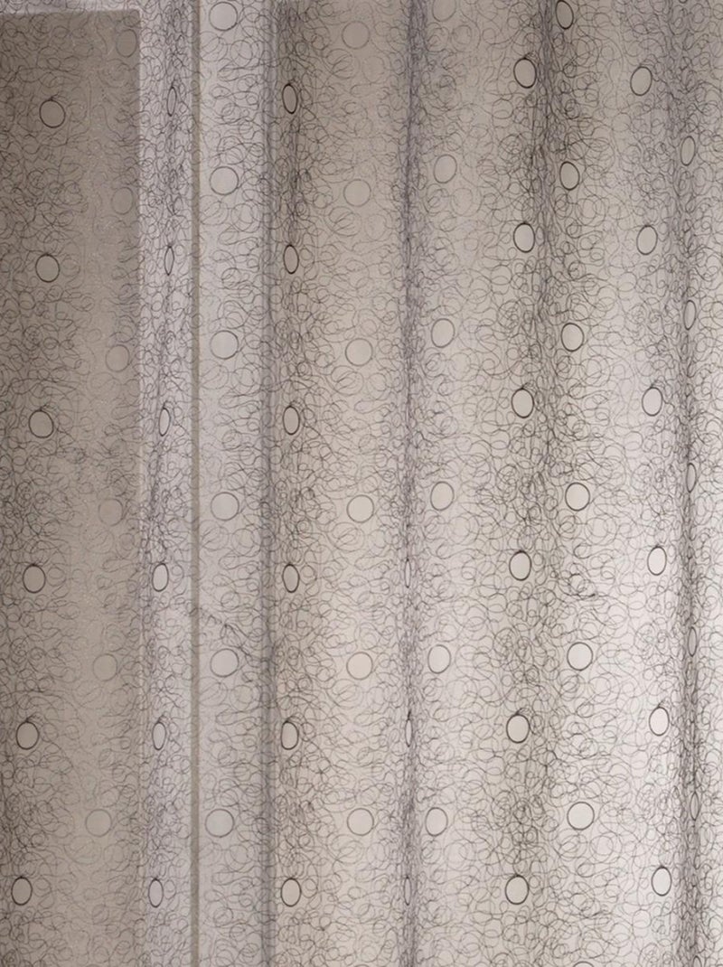 Organza bordada garabatos y burbujas voile Gris claro - Kiabi