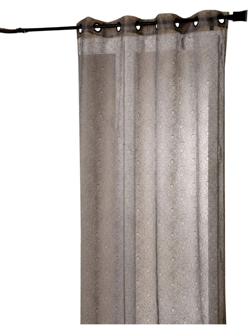 Organza bordada garabatos y burbujas voile Gris claro - Kiabi