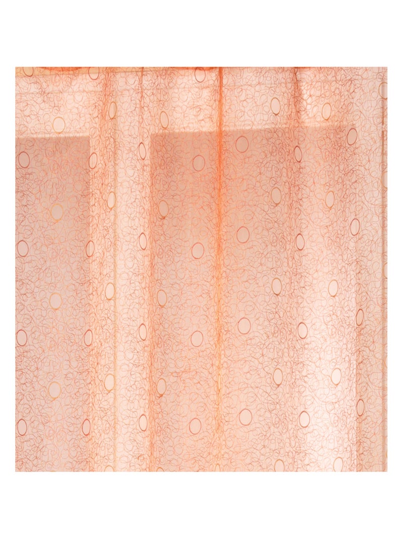 Organza bordada garabatos y burbujas voile Terracota - Kiabi