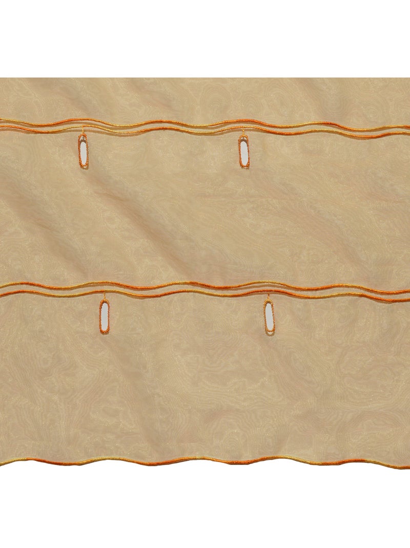 Organza lisa ajustable con ojales bordados Amarillo paja - Kiabi