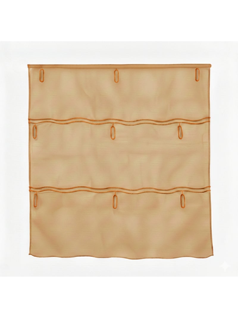 Organza lisa ajustable con ojales bordados Amarillo paja - Kiabi