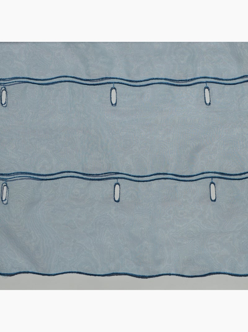 Organza lisa ajustable con ojales bordados Azul - Kiabi