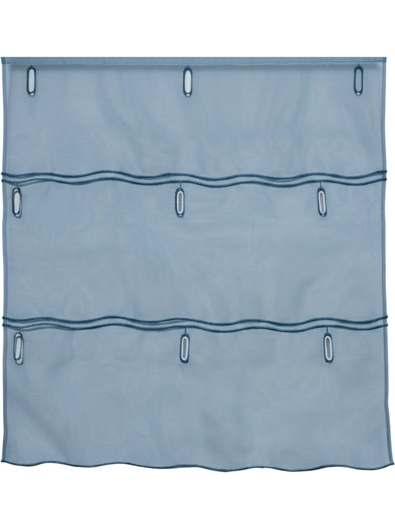 Organza lisa ajustable con ojales bordados Azul - Kiabi