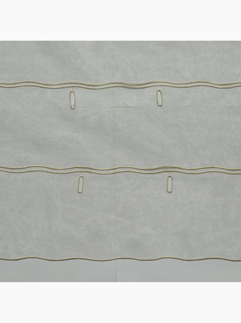 Organza lisa ajustable con ojales bordados Beige - Kiabi