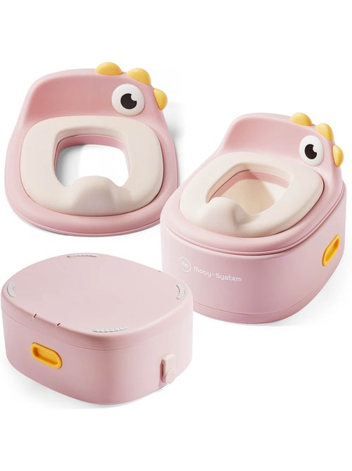 Orinal evolutivo 3 en 1 reductor wc taburete pollito rosa moby-system - Kiabi Orinal evolutivo 3 en 1 reductor wc taburete pollito rosa moby-system - Kiabi