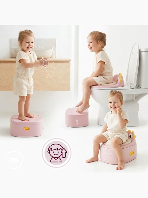 Orinal evolutivo 3 en 1 reductor wc taburete pollito rosa moby-system - Kiabi Orinal evolutivo 3 en 1 reductor wc taburete pollito rosa moby-system - Kiabi