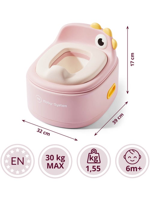 Orinal evolutivo 3 en 1 reductor wc taburete pollito rosa moby-system - Kiabi Orinal evolutivo 3 en 1 reductor wc taburete pollito rosa moby-system - Kiabi