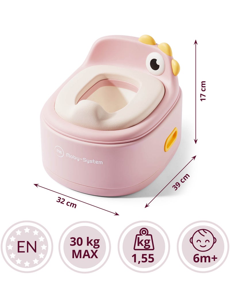 Orinal evolutivo 3 en 1 reductor wc taburete pollito rosa moby-system Rosa - Kiabi