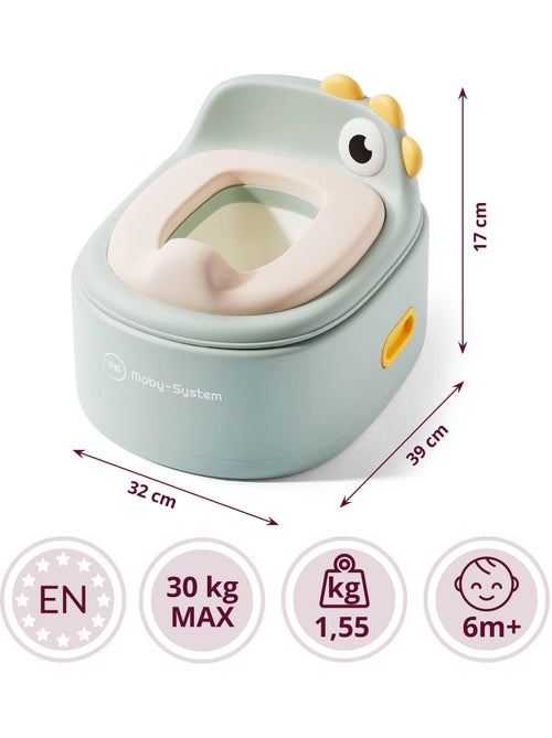 Orinal evolutivo 3 en 1 reductor wc taburete pollito salvia moby-system - Kiabi Orinal evolutivo 3 en 1 reductor wc taburete pollito salvia moby-system - Kiabi
