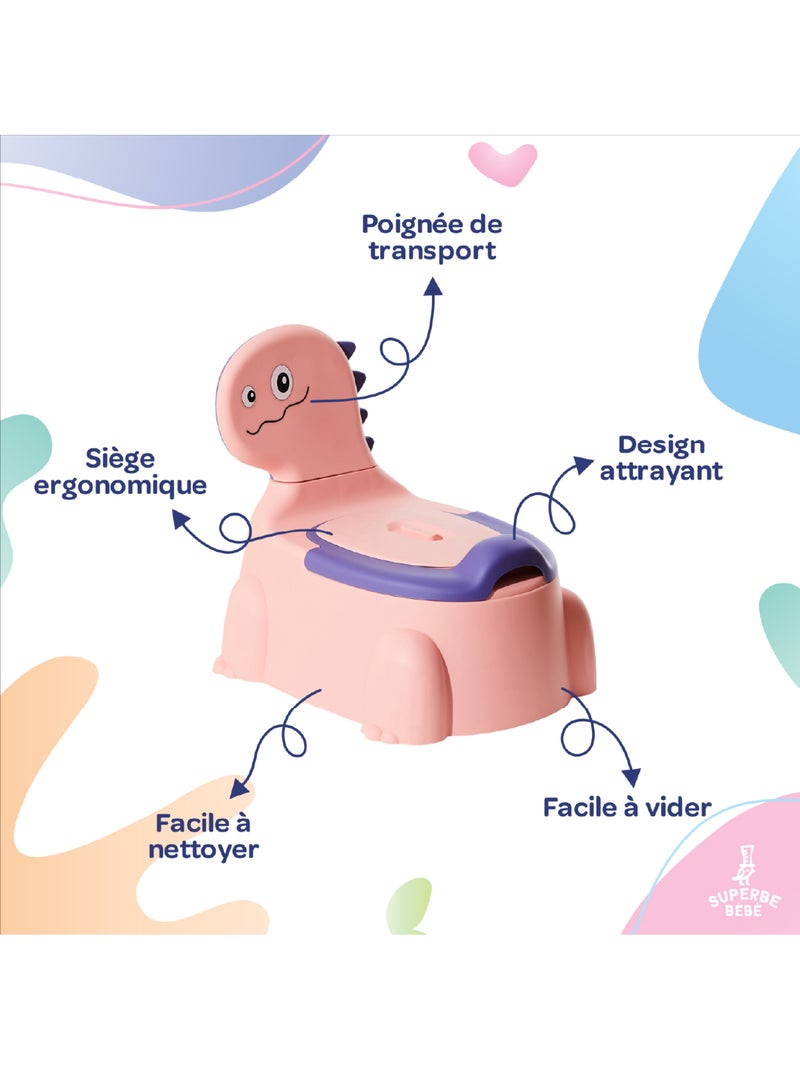 Orinal para bebés - DINO | SUPERBE BEBE Rosa pastel - Kiabi