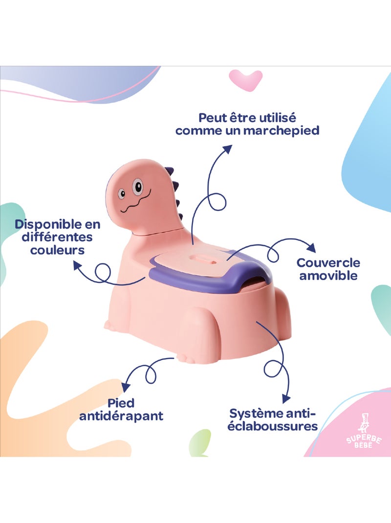 Orinal para bebés - DINO | SUPERBE BEBE Rosa pastel - Kiabi