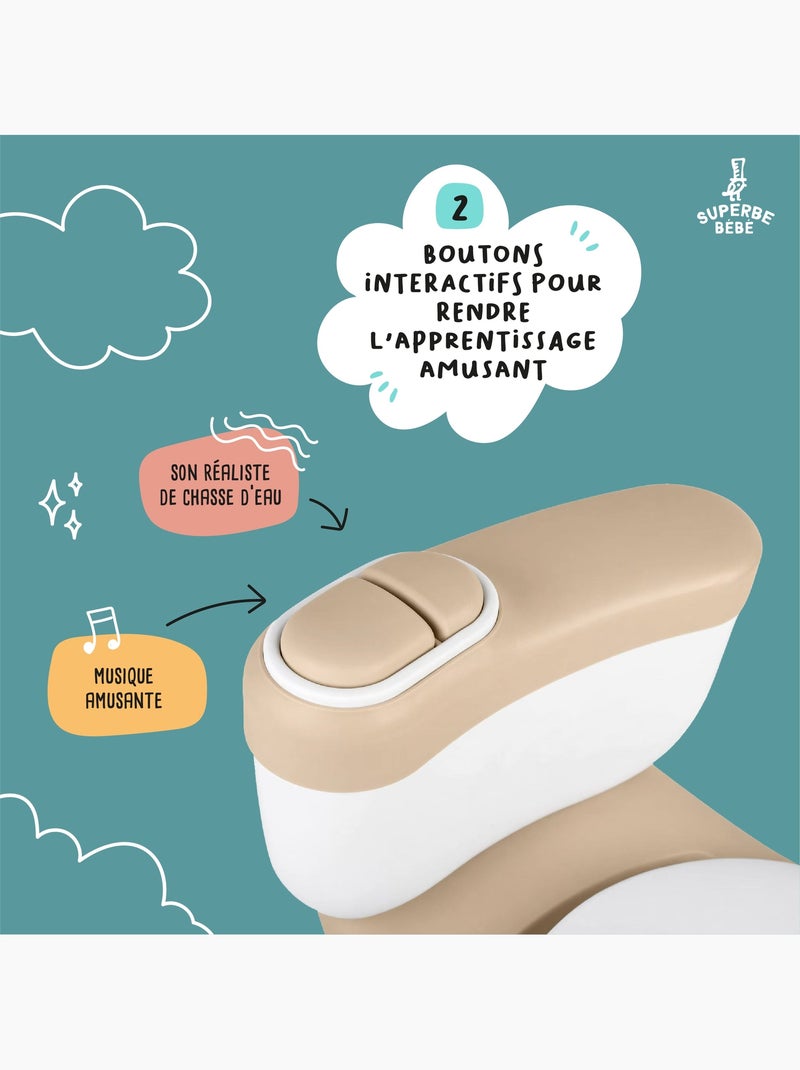 Orinal realista para aprender a ir al baño, con sonido | SUPERBE BEBE Marrón - Kiabi