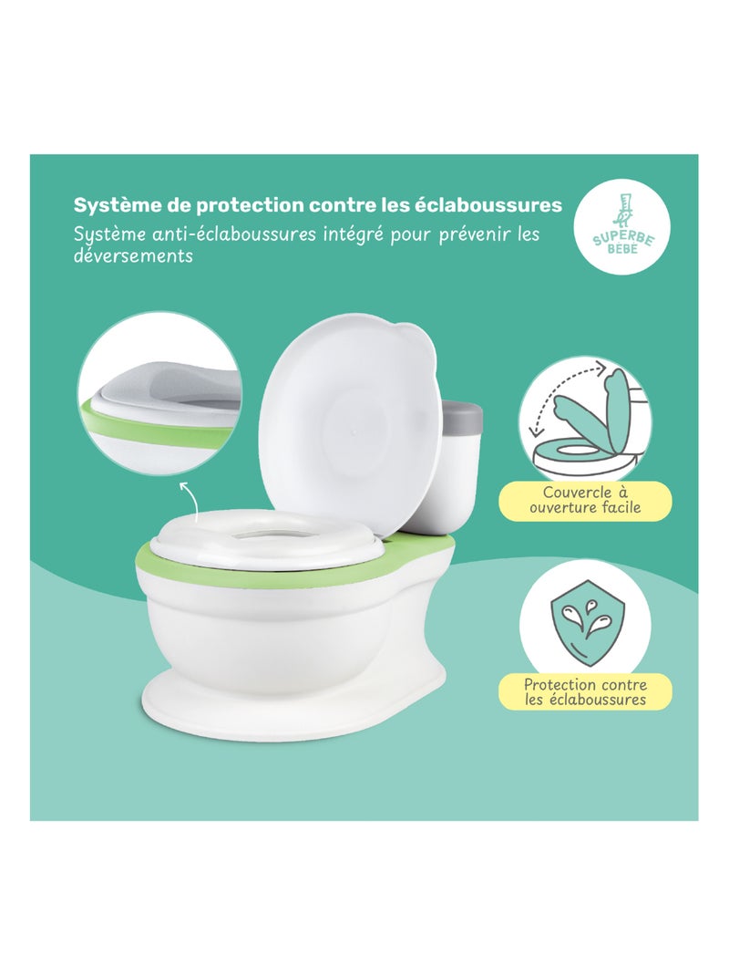 Orinal realista para aprender a ir al baño, con sonido | SUPERBE BEBE Verde - Kiabi