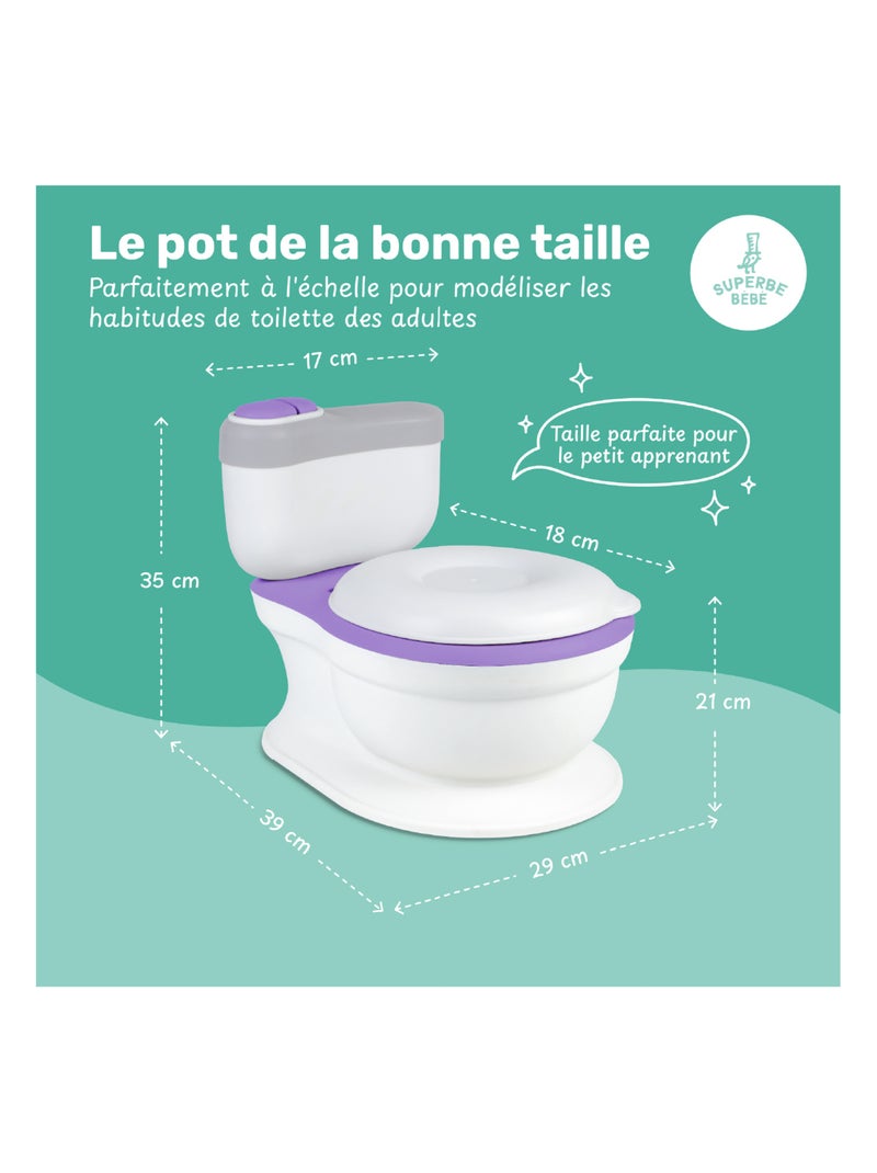 Orinal realista para aprender a ir al baño, con sonido | SUPERBE BEBE Violeta - Kiabi