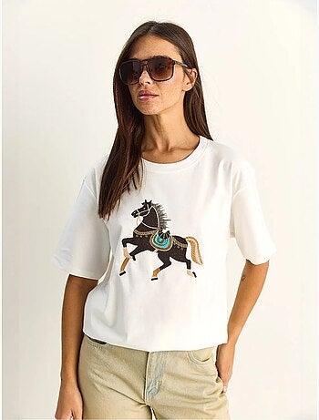 Oversized embroidered sequin t-shirt lucci