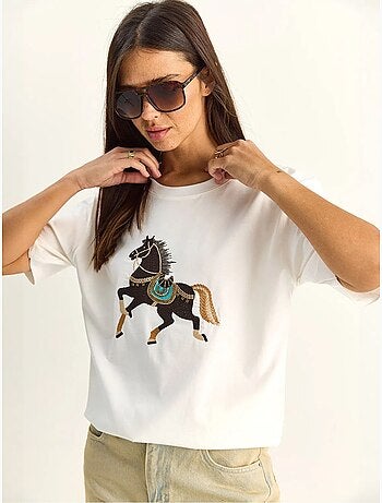 Oversized embroidered sequin t-shirt lucci