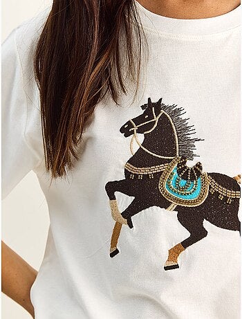 Oversized embroidered sequin t-shirt lucci