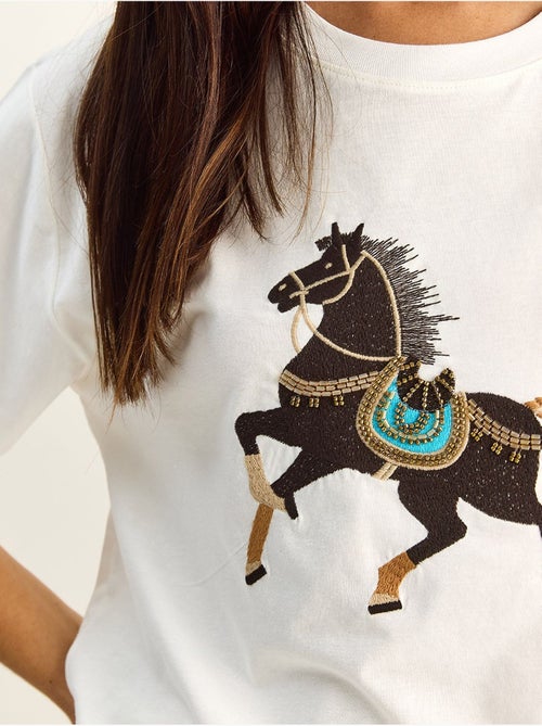 Oversized embroidered sequin t-shirt lucci - Kiabi