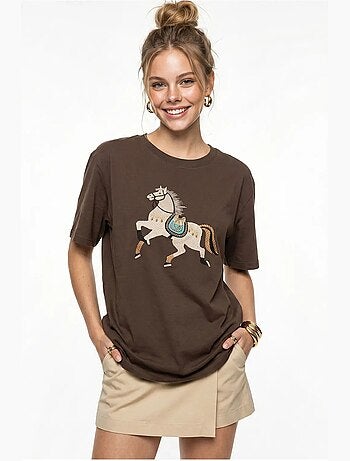 Oversized embroidered sequin t-shirt lucci