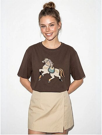 Oversized embroidered sequin t-shirt lucci