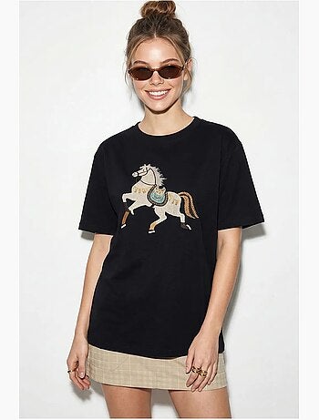 Oversized embroidered sequin t-shirt lucci
