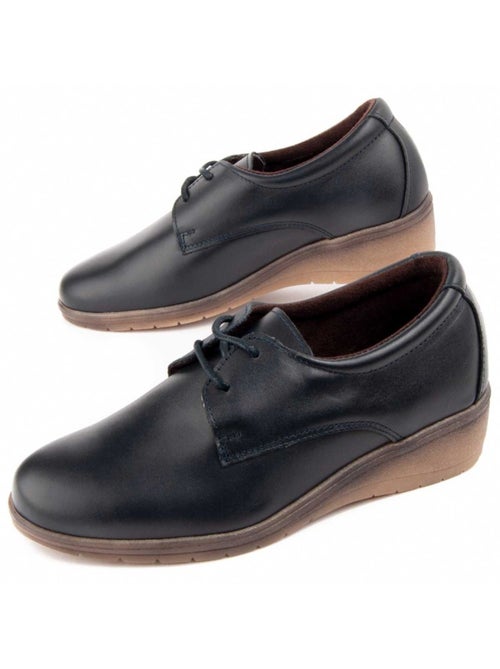 Oxford Cuña Cuero Purapiel - Kiabi