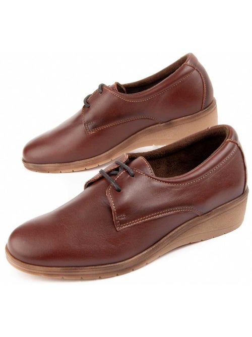 Oxford Cuña Cuero Purapiel - Kiabi