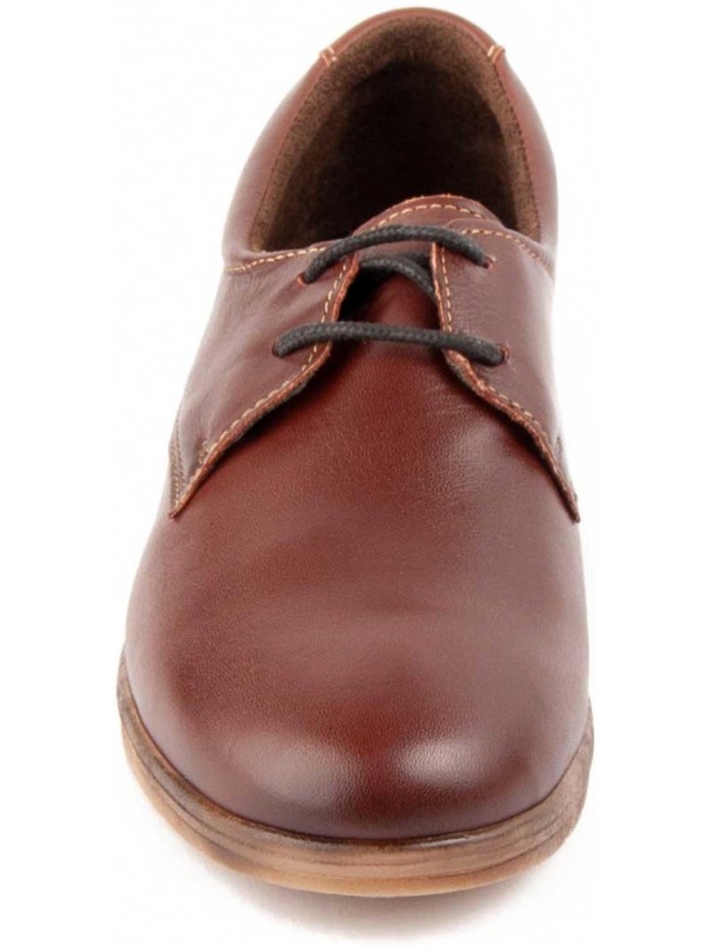 Oxford Cuña Cuero Purapiel Marrón - Kiabi