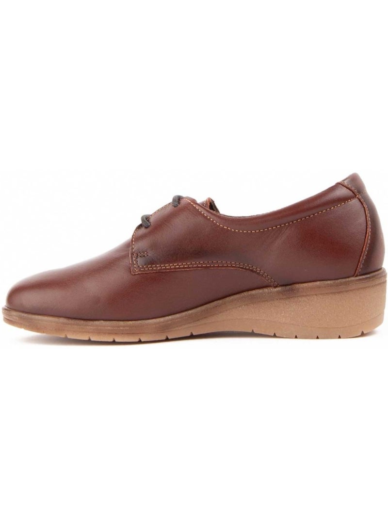 Oxford Cuña Cuero Purapiel Marrón - Kiabi
