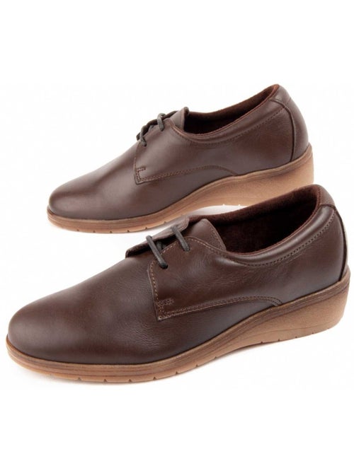 Oxford Cuña Cuero Purapiel - Kiabi