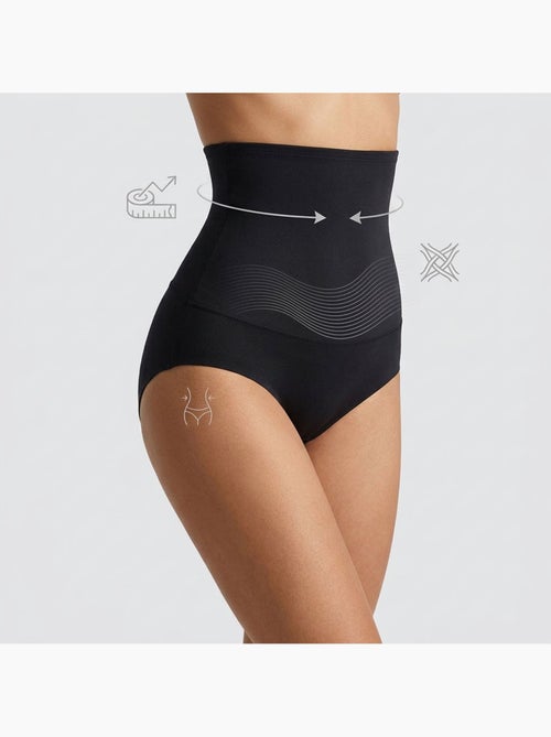 OZABI Braguitas moldeadoras para mujer, de cintura alta, pack de 2, negro y color piel - Kiabi