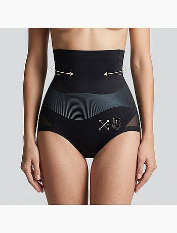 OZABI Braguitas moldeadoras para mujer, de cintura alta, pack de 2, negro y color piel