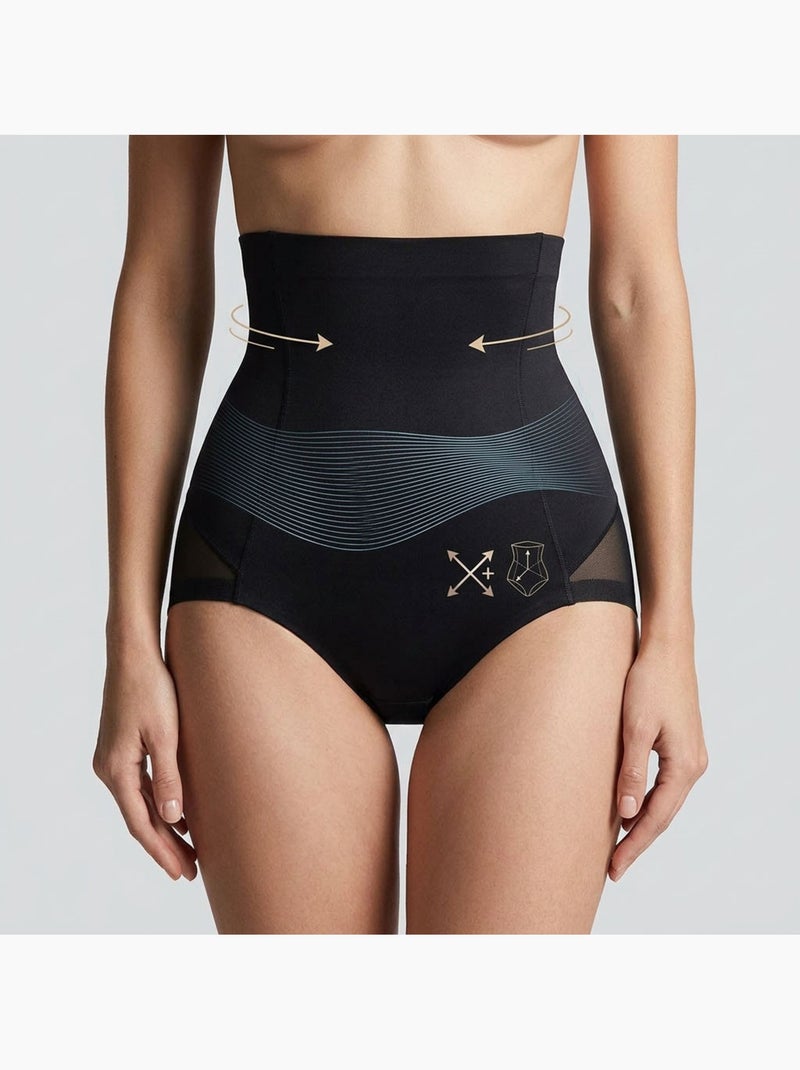 OZABI Braguitas moldeadoras para mujer, de cintura alta, pack de 2, negro y color piel Negro Beige - Kiabi