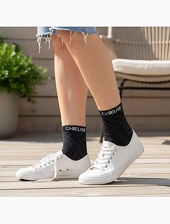 OZABI Calcetines de mujer con lentejuelas Calcetines cortos