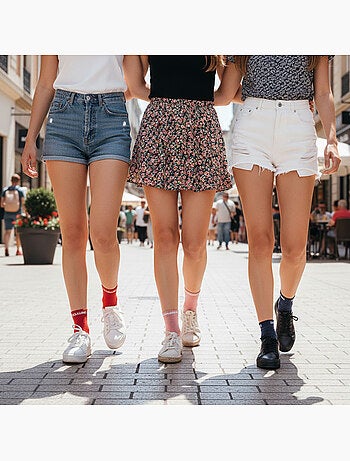 OZABI Calcetines de mujer con lentejuelas Calcetines cortos Pack de 4 pares