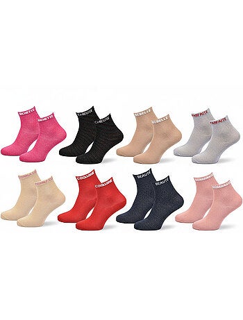 OZABI Calcetines de mujer con lentejuelas Calcetines cortos Pack de 8 pares