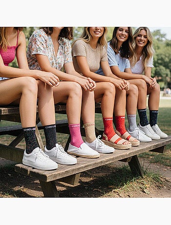 OZABI Calcetines de mujer con lentejuelas Calcetines cortos Pack de 8 pares