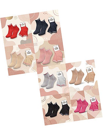 OZABI Calcetines de mujer con lentejuelas Calcetines cortos Pack de 8 pares