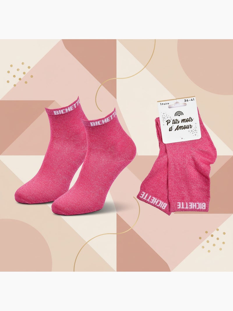 OZABI Calcetines de mujer con lentejuelas Calcetines cortos Rosa fucsia - Kiabi