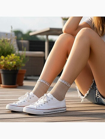 OZABI Calcetines de mujer con lentejuelas Calcetines cortos