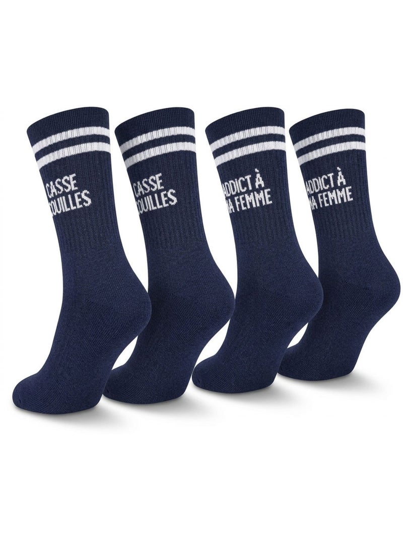 OZABI Calcetines para hombre con mensajes divertidos, paquete de 2 pares Azul Azul - Kiabi