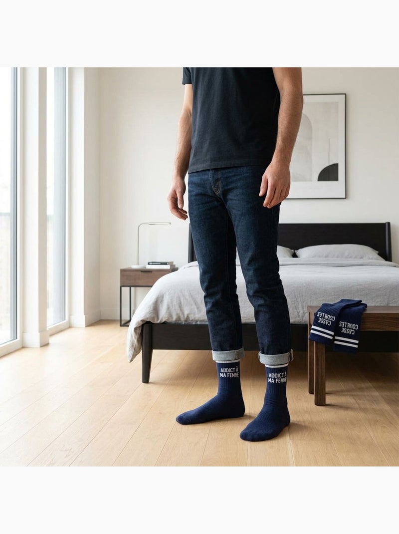 OZABI Calcetines para hombre con mensajes divertidos, paquete de 2 pares Azul Azul - Kiabi
