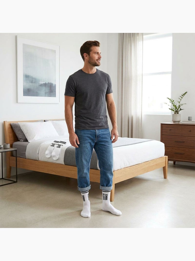 OZABI Calcetines para hombre con mensajes divertidos, paquete de 2 pares Blanco Blanco - Kiabi