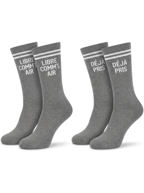 OZABI Calcetines para hombre con mensajes divertidos, paquete de 2 pares - Kiabi OZABI Calcetines para hombre con mensajes divertidos, paquete de 2 pares - Kiabi