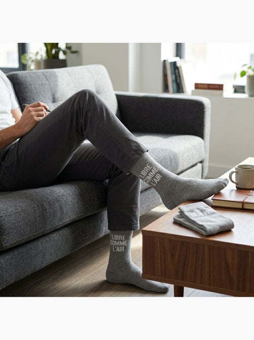 OZABI Calcetines para hombre con mensajes divertidos, paquete de 2 pares - Kiabi OZABI Calcetines para hombre con mensajes divertidos, paquete de 2 pares - Kiabi