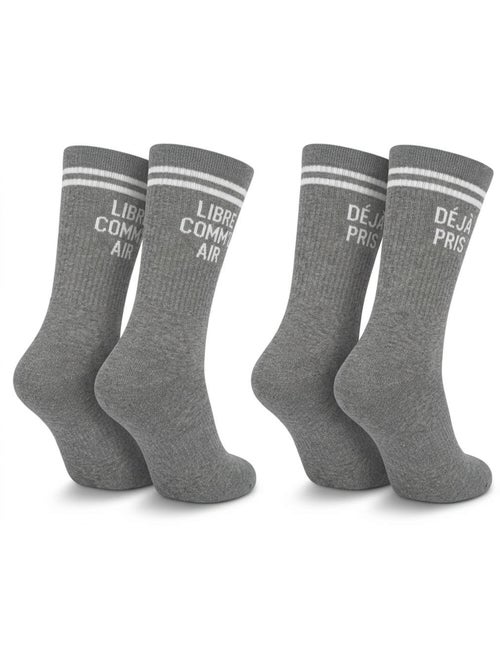 OZABI Calcetines para hombre con mensajes divertidos, paquete de 2 pares - Kiabi OZABI Calcetines para hombre con mensajes divertidos, paquete de 2 pares - Kiabi
